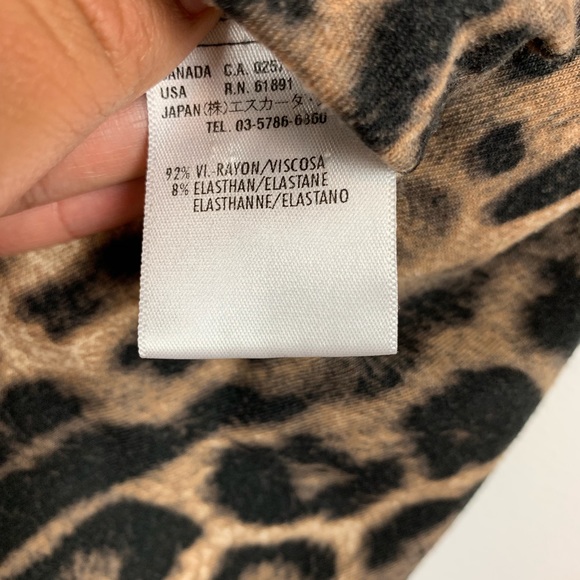 Escada leopard print quarter sleeve top size L - Picture 6 of 7
